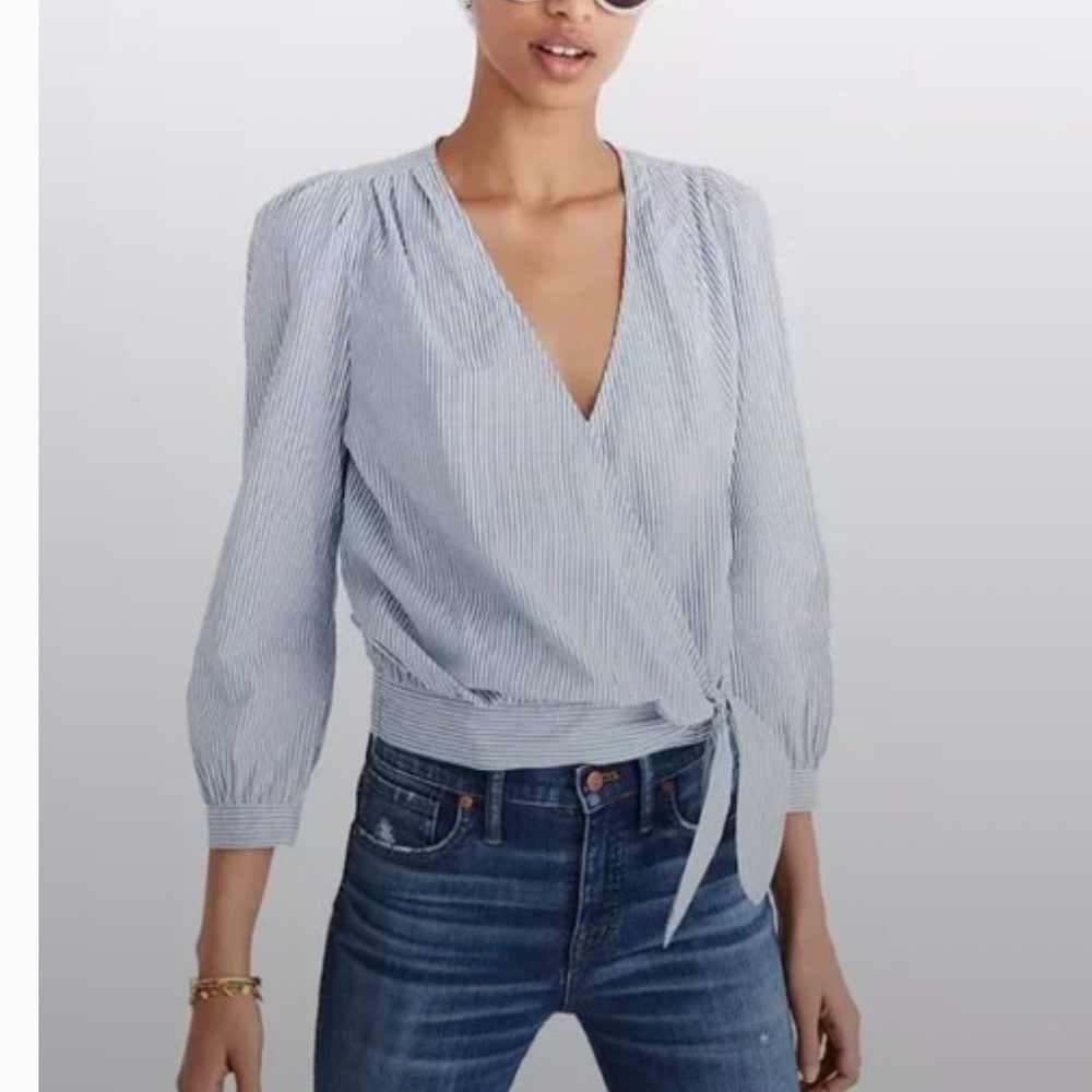 madewell blue and white striped shirt ! NWT